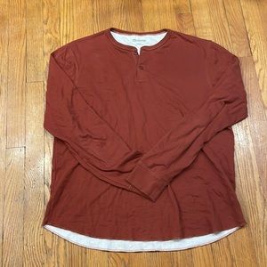 Madewell orange double knit henley shirt